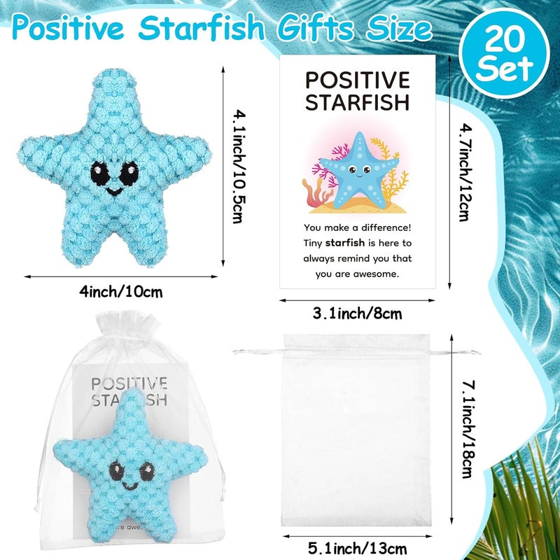 Easywiny 20 Sets Positive Crochet Animals Gifts Positive Handmade Starfish Gifts Funny Crochet Gifts Coworker Thank You Gifts Appreciation Gifts forTeacher Coworker Staff Office Home Party Present Giving - Image 2