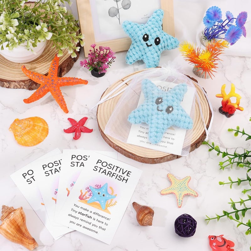 Easywiny 20 Sets Positive Crochet Animals Gifts Positive Handmade Starfish Gifts Funny Crochet Gifts Coworker Thank You Gifts Appreciation Gifts forTeacher Coworker Staff Office Home Party Present Giving - Image 5