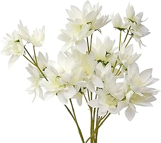 MINYULUA MINYULUA 4PCS Artificial Snow Lotus Flowers Silk Flowers Real-Touch Lotus Flowers Bouquets Fuax Floral Table  - Image 1
