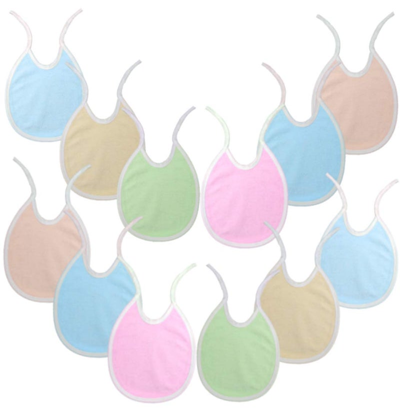 BRANDONN New Born Baby Cotton Bibs - Set of 12 Pcs - Image 1
