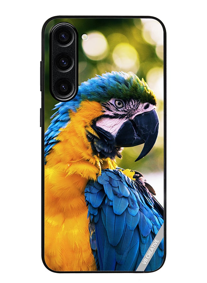 VR CREATIVE Protective Case Cover For Samsung Galaxy S24 Yellow Blue Parrot Design Multicolour - Image 1
