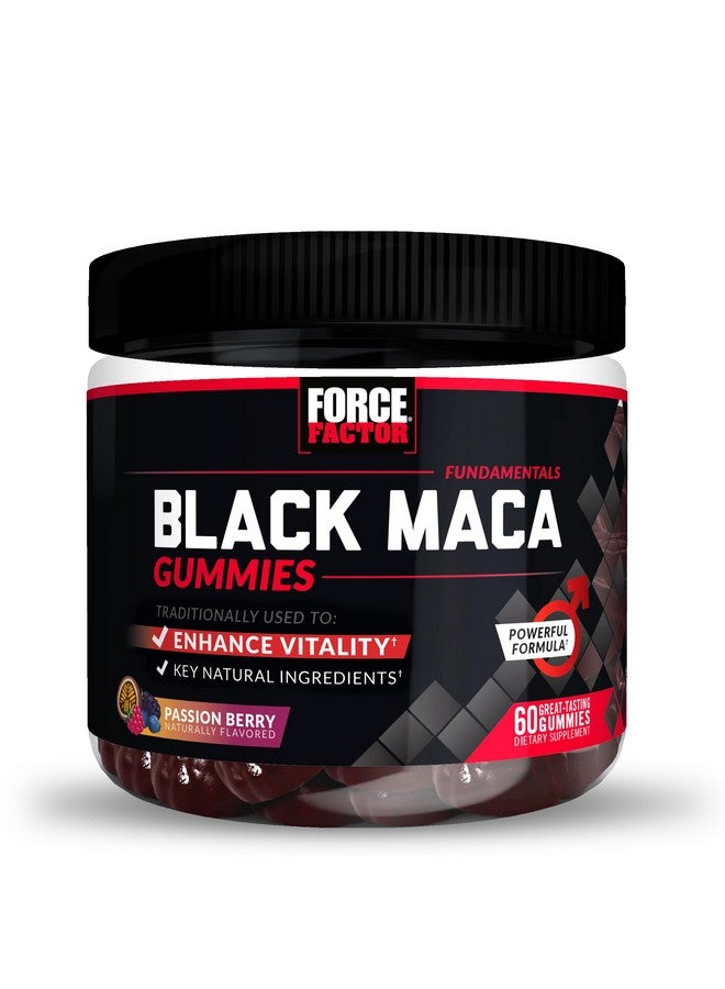 Force Factor Black Maca Gummies, Black Maca Root to Enhance Vitality in Men & Women, Increase Energy & Strength, with BioPerine for Superior Absorption, Delicious Passion Berry Flavor, 60 Gummies - Image 1
