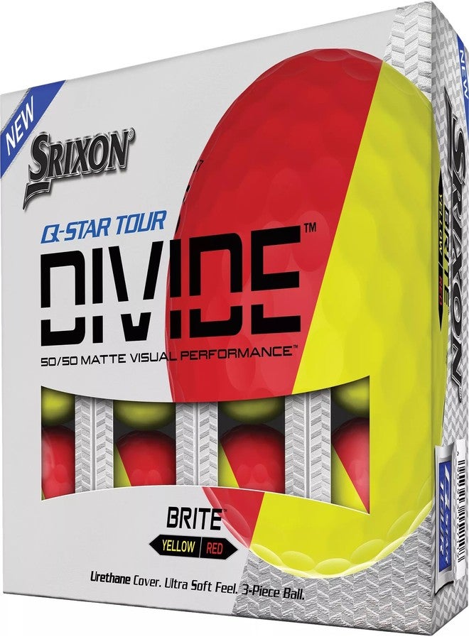 Srixon Golf Q-Star Tour Divide Yellow/Red - Image 1