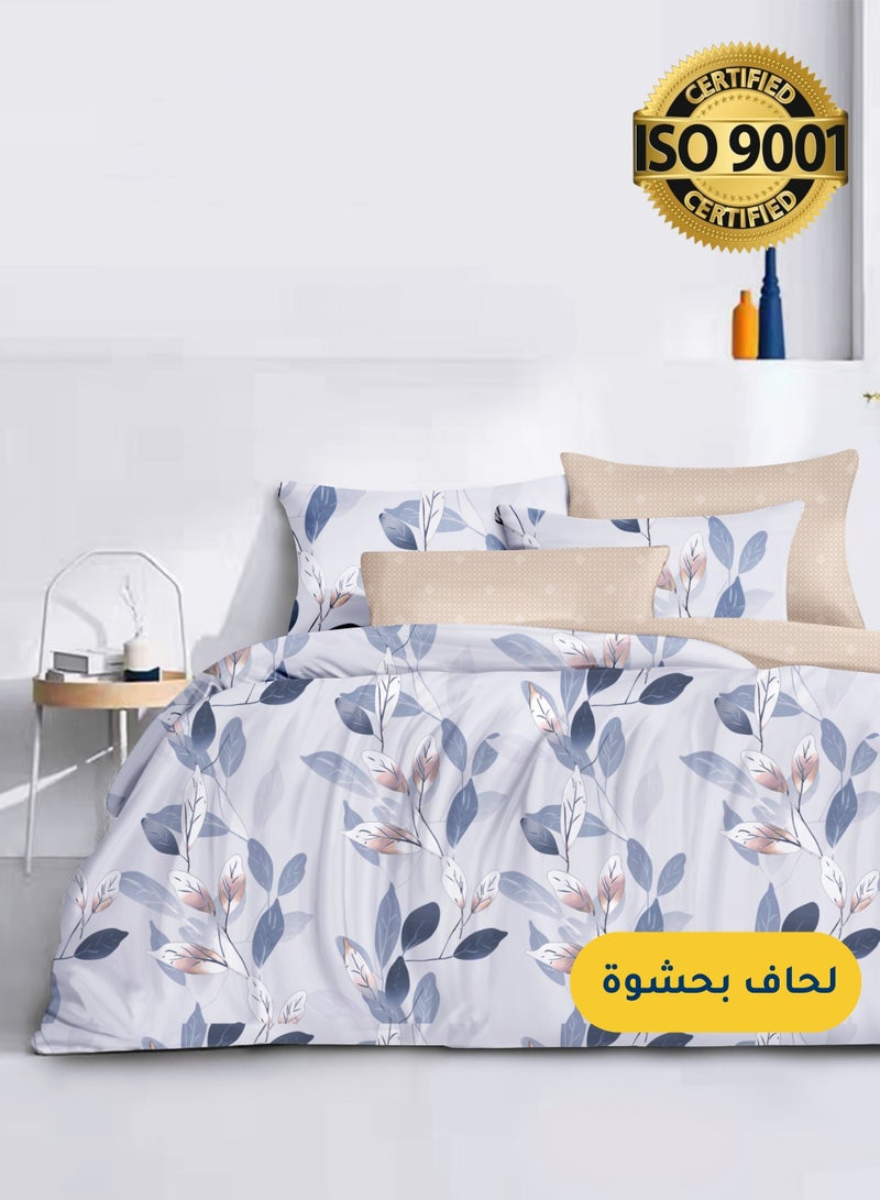 Master Home Textile Microfiber Printed Comforter Sets, Fits 160 x 200 cm Queen Size Bed, 4 Pcs, With Soft Filling, Celine Series - Image 1