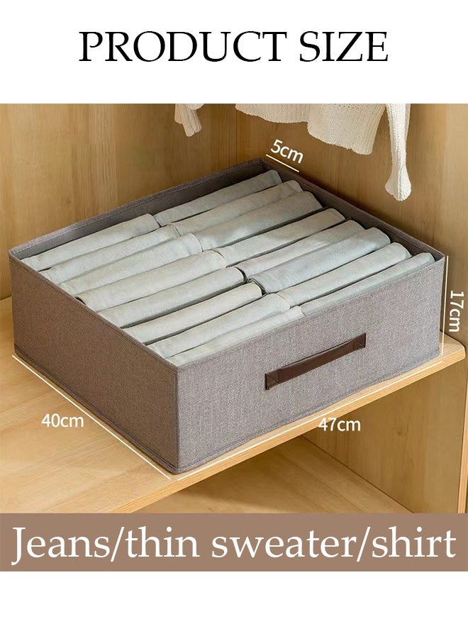 DUNISO 2 Pieces Fabric Closet Storage Organizer Set Foldable Clothes Boxes Large Capacity Wardrobe Stackable Closet Drawer with Handle for Leggings Stockings Socks Underwear  - Image 2