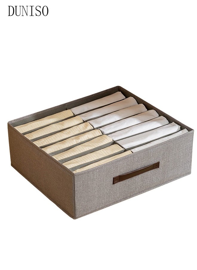 DUNISO - 2 Pieces Fabric Closet Storage Organizer Set Foldable Clothes Boxes Large Capacity Wardrobe Stackable Closet Drawer with Handle for Leggings Stockings Socks Underwear - Image 1