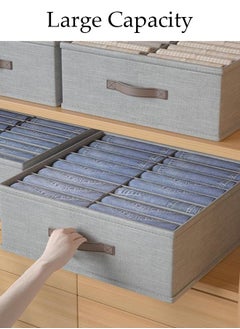 DUNISO 2 Pieces Fabric Closet Storage Organizer Set Foldable Clothes Boxes Large Capacity Wardrobe Stackable Closet Drawer with Handle for Leggings Stockings Socks Underwear  - Image 5