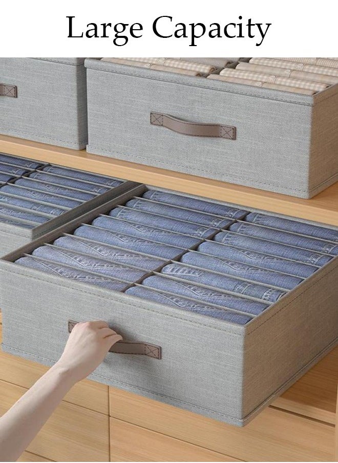 DUNISO 2 Pieces Fabric Closet Storage Organizer Set Foldable Clothes Boxes Large Capacity Wardrobe Stackable Closet Drawer with Handle for Leggings Stockings Socks Underwear  - Image 5
