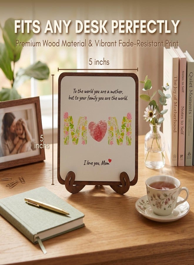 KATINAT Mom Gifts Handprint Kit for Kids, DIY Wooden Plaque Sign with Paint Set, Handprint Frame Kit for Birthday Present from Son Daughter, I Love You Keepsake for Mother Mama Grandma - Image 3