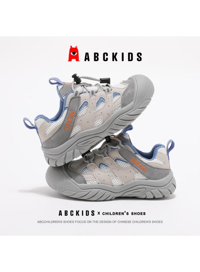 Abc Kids Dopamine Autumn Fashion Girls' Versatile Casual Shoes New Boys' Thick-soled Breathable Sports Shoes White Gray Blue Size 30 - Image 4