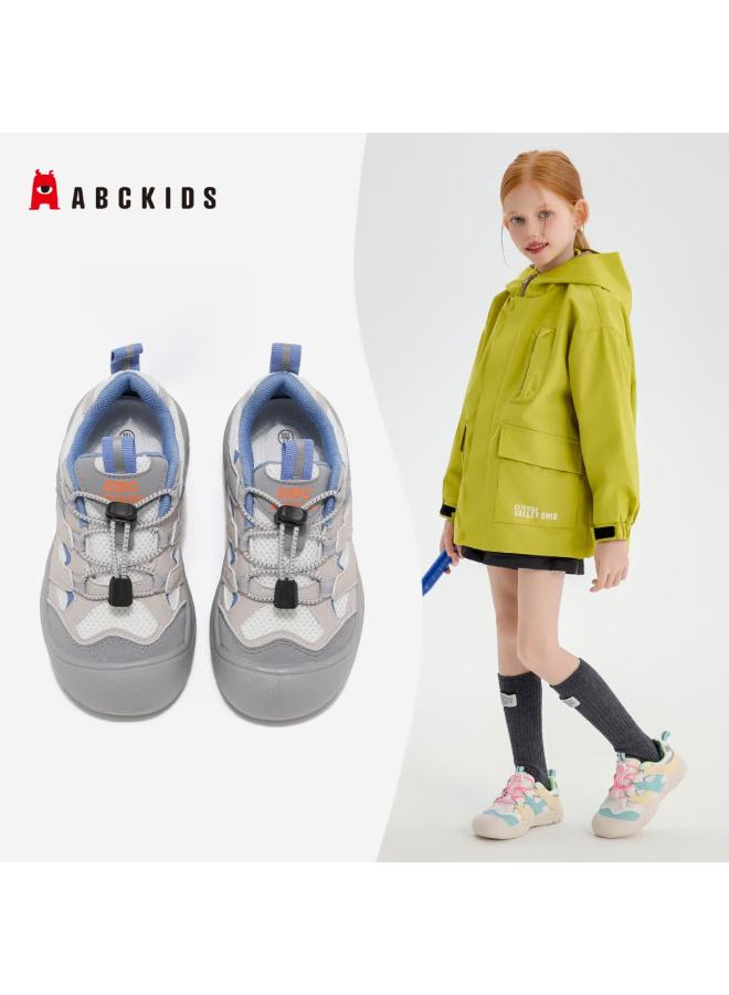 Abc Kids Dopamine Autumn Fashion Girls' Versatile Casual Shoes New Boys' Thick-soled Breathable Sports Shoes White Gray Blue Size 30 - Image 1