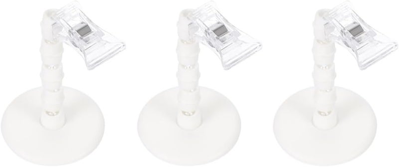 3pcs Rotatable Plastic Price Tag Display Clips with Adhesive Base Lightweight Merchandise Sign Holders for Supermarket Retail Office Table Use - Image 1