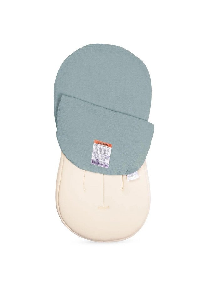 snuggle me Baby Lounger Muslin Curve Cover - Organic Cotton Fabric - Slate - Image 2