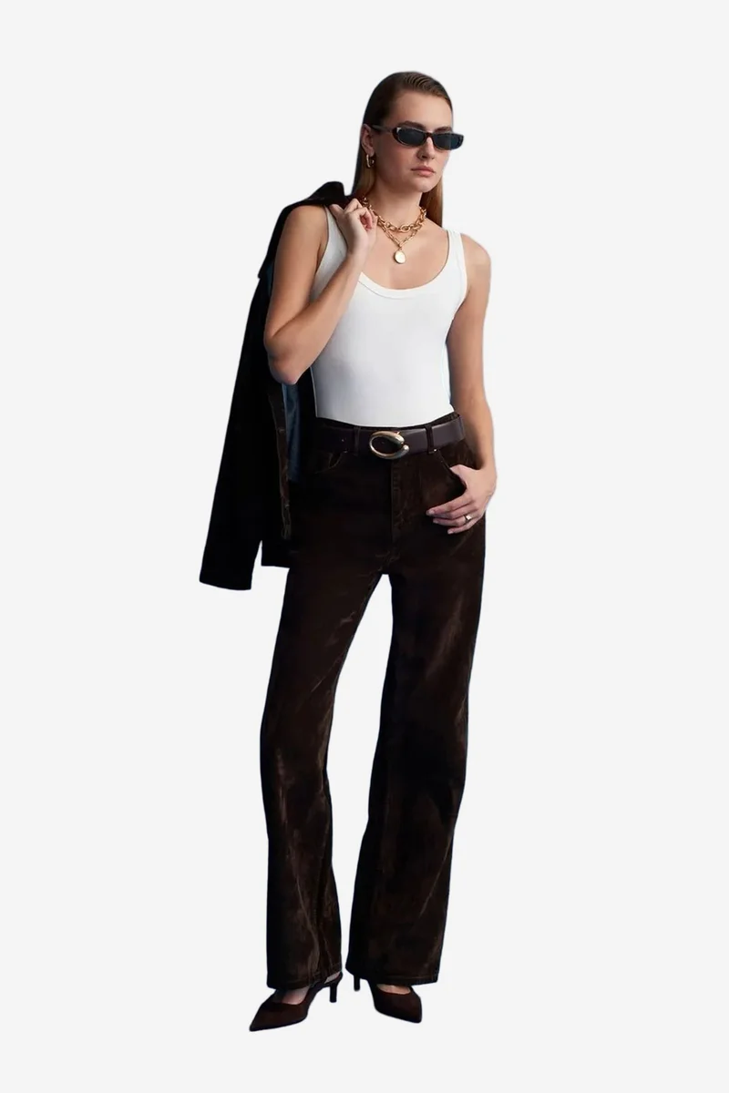 Dilvin White DILVIN Sleeveless Ribbed Cotton-blend Bodysuit for Women | Best Price UAE