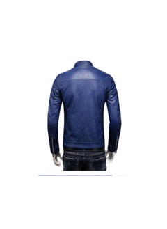 Joychic Quilted Shoulder Biker Jacket Blue  - Image 2