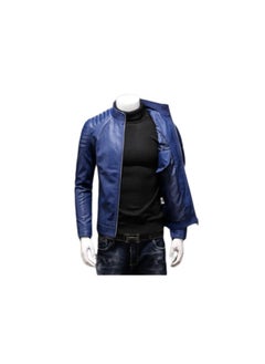 Joychic Quilted Shoulder Biker Jacket Blue  - Image 3