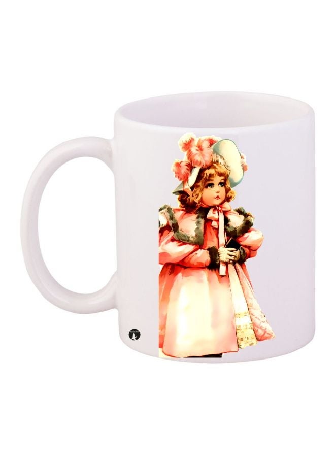 RYN Girl Printed Coffee Mug White/Red/Green 11ounce