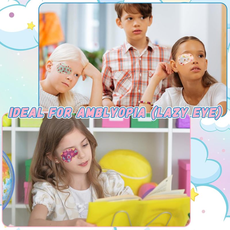 رقعة عين لاصقة للأطفال - 120 قطعة، قياس 2.95 × 1.97 بوصة، قماش ناعم غير منسوج - تصاميم حيوانات لطيفة وأشكال ملونة لعلاج العين الكسولة (الغمش) - Image 4