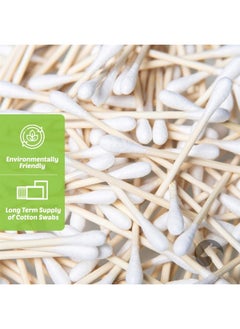 Bamboo Cotton Swabs 500 Count | Biodegradable & Organic Wooden Cotton Buds | Double Tipped Ear Sticks | 100% Eco-Friendly & Natural | Perfect for Ear Wax Removal, Arts & Crafts, Removing Dust & Dirt…