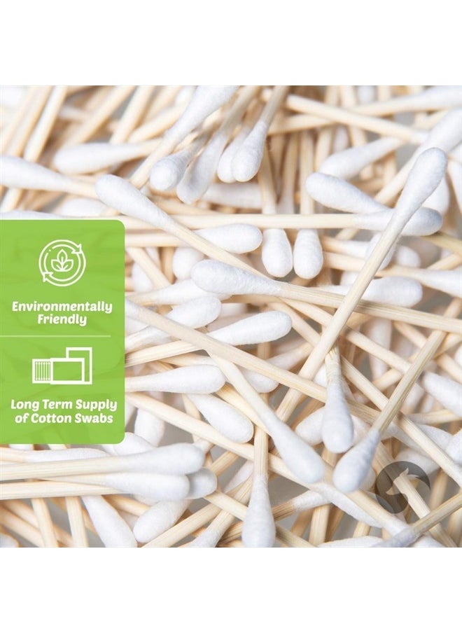 EcoFox - Bamboo Cotton Swabs 500 Count | Biodegradable & Organic Wooden Cotton Buds | Double Tipped Ear Sticks | 100% Eco-Friendly & Natural | Perfect for Ear Wax Removal, Arts & Crafts, Removing Dust & Dirt… - Image 1