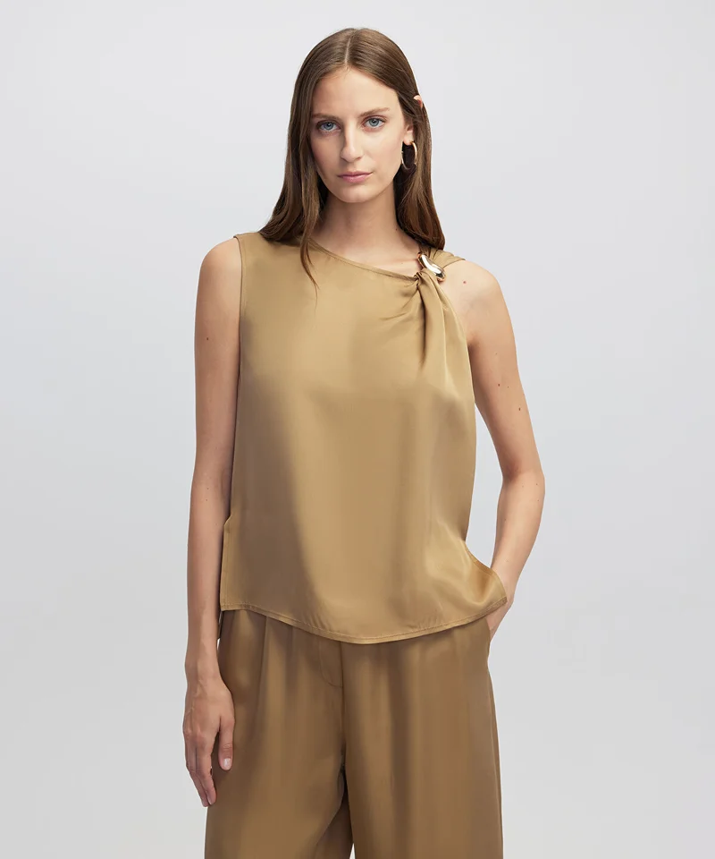 Ipekyol Mixed Blouse with Buckle
