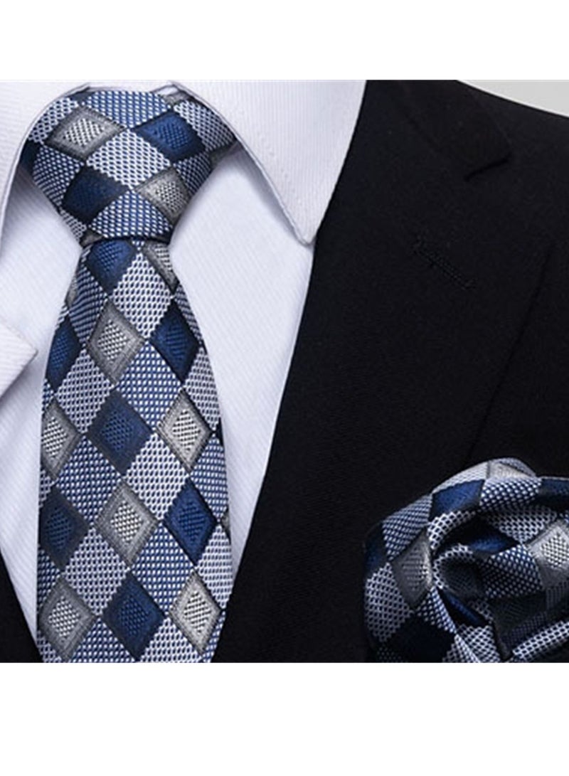6pcs men's gift box set 3 ties 3 chest scarves fashion business tie square scarf set  - Image 3