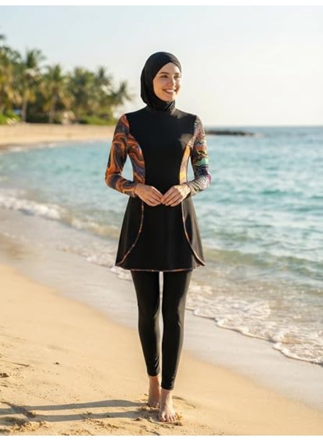 بوركيني سباحة حريمي – تصميم مريح بخامة مرنة مناسب للسباحة والأنشطة المائية ( كود 422) - Image 2