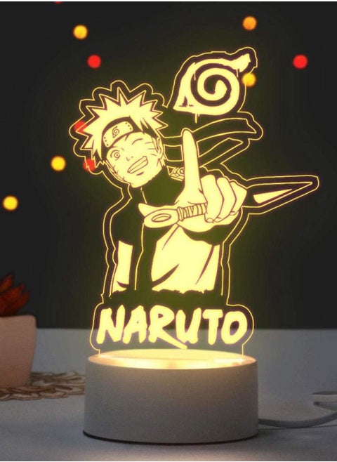 3D Illusion Lamp LED Night Light Anime Naruto Saber Sword Art Online Gintama Con for Kids