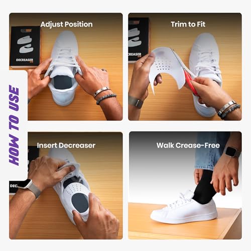 SNEAKARE DECREASER Lite Small Shoe Crease Protector for Men's Shoes - Shoe Crease Preventer for Sneakers - Anti Wrinkle Guard - (UK2 to UK6.5) - 1 Pair - Image 4