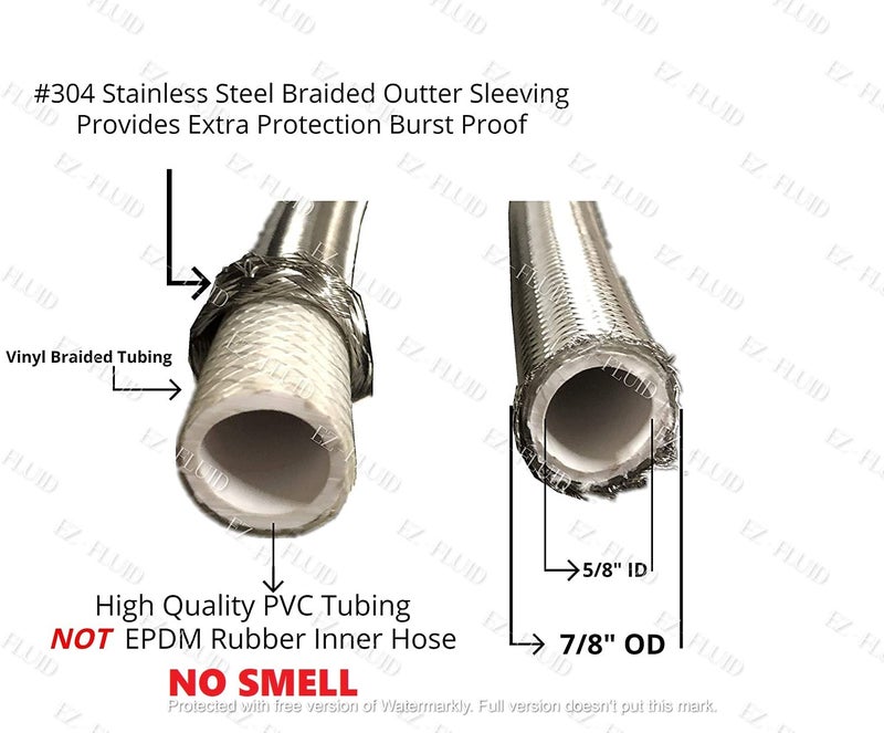 EZ-Fluid 24-Inch Braided Flexible Stainless Steel Water Heater Connector For Female Iron Water Pipes Fitting, 3/4-Inch FIP x 3/4-Inch FIP - Image 2
