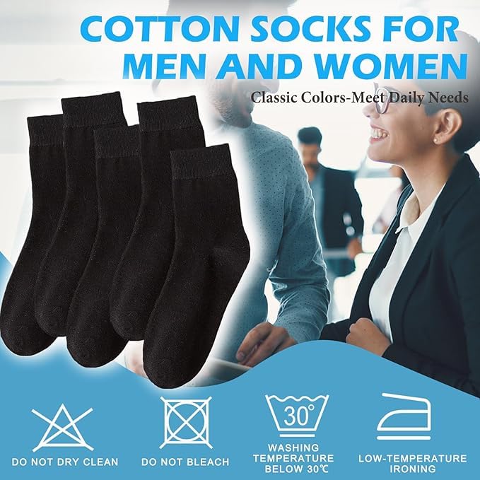 ZIBELL 12 Pairs Mens Crew Socks Mid Calf Socks Lightweight Casual Socks - Image 2