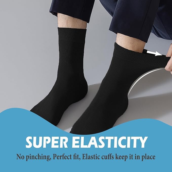 ZIBELL 12 Pairs Mens Crew Socks Mid Calf Socks Lightweight Casual Socks - Image 3