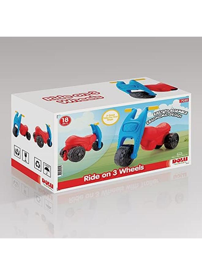 Dolu Trio Trike 27*42*53 Cm For Ages 1 Plus Years Old Multicolored - Image 3