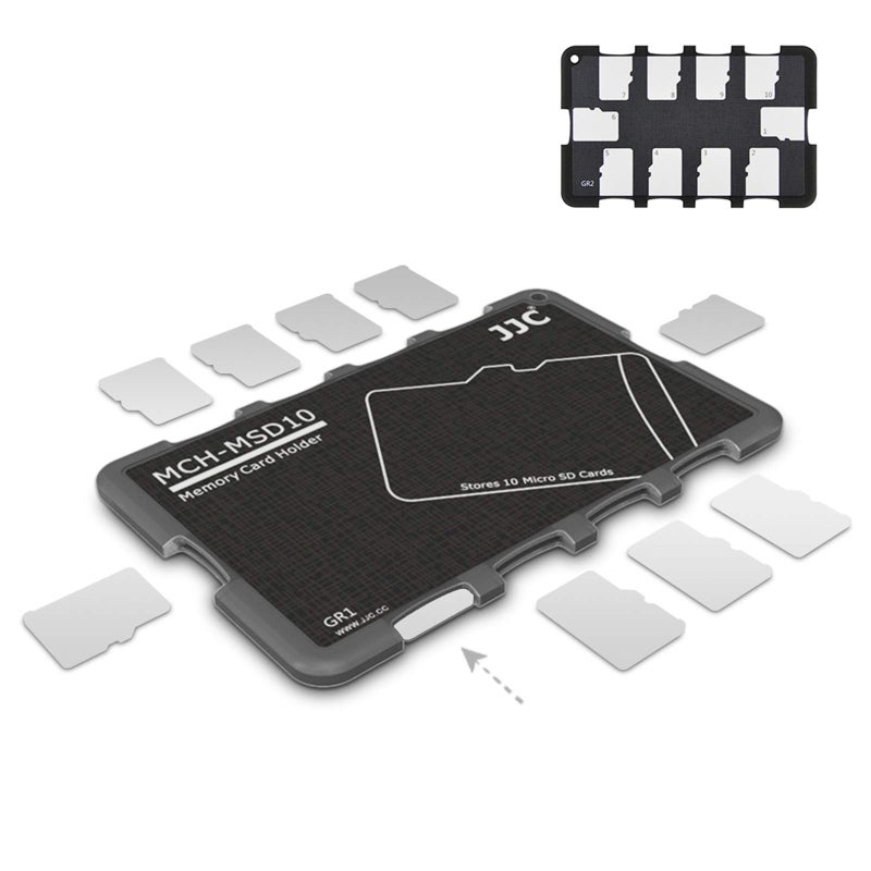 JJC 10 Slots Micro SD Card Holder Case Storage Organizer Ultra Slim Credit Card Size Lightweight Portable TF MSD Memory Card Storage - Image 2