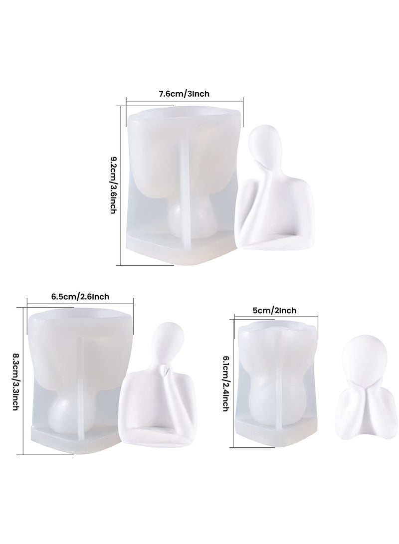 KASTWAVE 3D Candle Mold Set, Hand-Supported Cheek Thinker Statue Molds, 3D Human Body Silicone Molds for Candle, Resin, Aromatherapy, Soap, and Clay Crafts  - Image 4