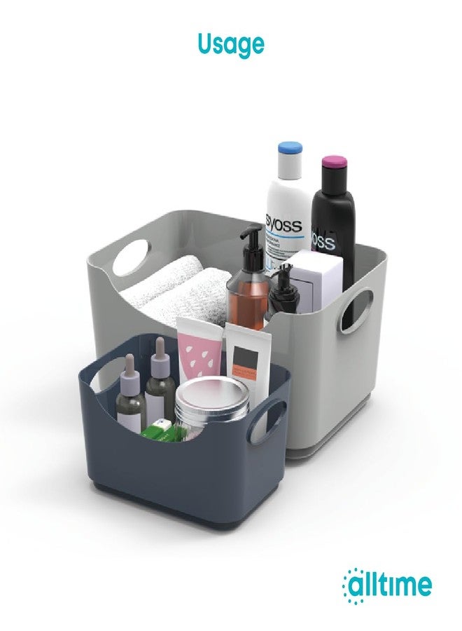 All Time Alltime Versa Storage Organmiser Basket with Handles, 34x24x14 cm, Bathroom Toiletries Organiser - Image 5
