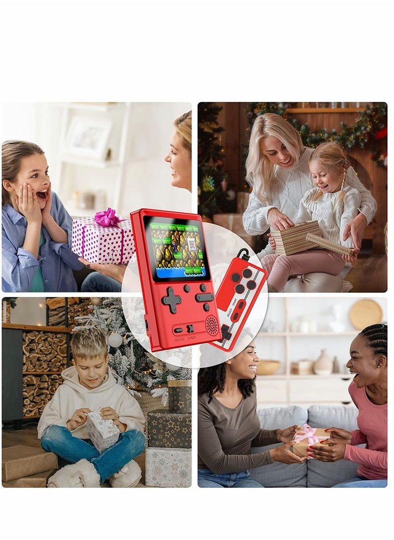 SYOSI - Retro Handheld Game Console with 500 Classical FC Games 3.0 Inches Screen Portable Video Game Consoles Handheld Video Games Support for Connecting TV and Two Players, Red - Image 1