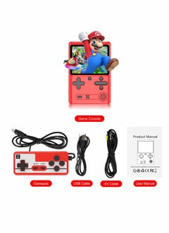 SYOSI Retro Handheld Game Console with 500 Classical FC Games 3.0 Inches Screen Portable Video Game Consoles Handheld Video Games Support for Connecting TV and Two Players, Red  - Image 5