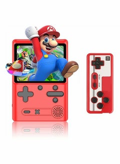 SYOSI Retro Handheld Game Console with 500 Classical FC Games 3.0 Inches Screen Portable Video Game Consoles Handheld Video Games Support for Connecting TV and Two Players, Red  - Image 1