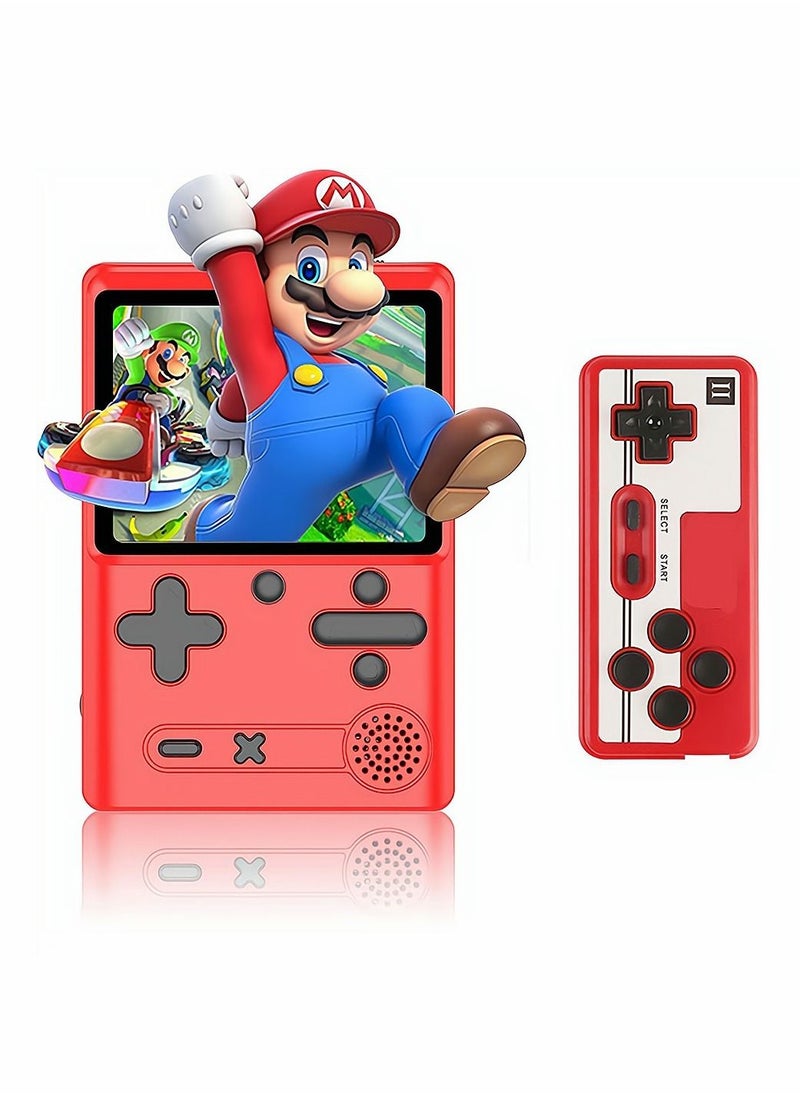 SYOSI - Retro Handheld Game Console with 500 Classical FC Games 3.0 Inches Screen Portable Video Game Consoles Handheld Video Games Support for Connecting TV and Two Players, Red - Image 1