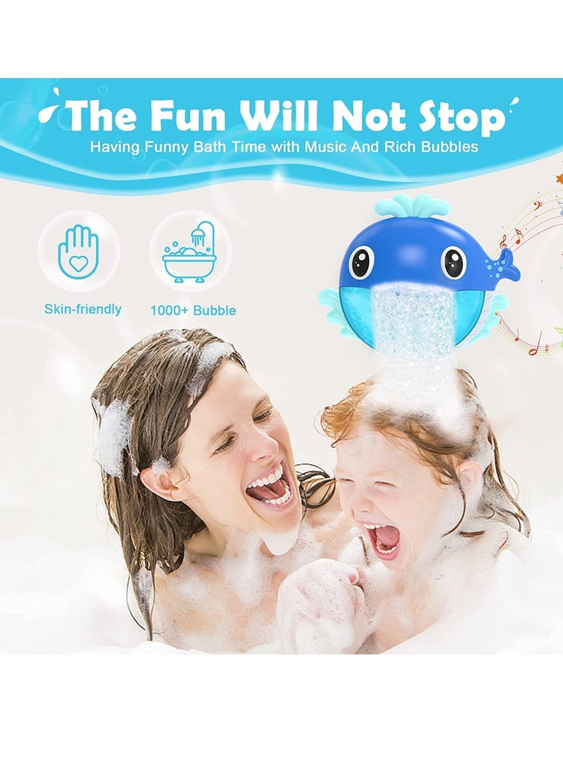 SOLARAE Bath Toys Bath Bubble Maker Bathtub Bubble Machine Whale Bath Time Toys for Toddlers 1000+ Bubbles Per Minute 12 Children’s Songs Baby Shower Toy Gift for Kid Girl Boy - Image 2
