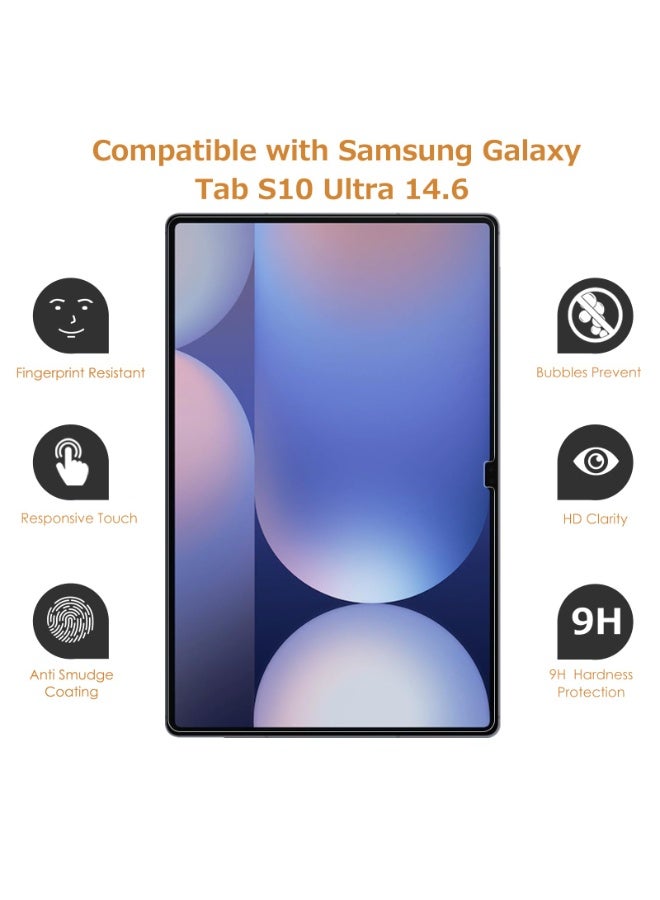 Screen Protector Compatible with Samsung Galaxy Tab S10 Ultra/ S9 Ultra/ S8 Ultra 14.6", HD Clarity 9 Hardness Tempered Glass Replacement for SM-X920/SM-X910/SM-X900/SM-X906 14.6 inch Screen Protector Protective Film  - Image 2