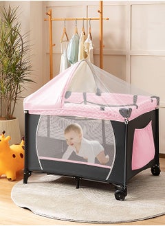 MaBaby Portable And Foldable Baby Newborn Cots Beds, Multifunctional Baby Bassinet With Changing Diaper Table And Mosquito Net  - Image 2