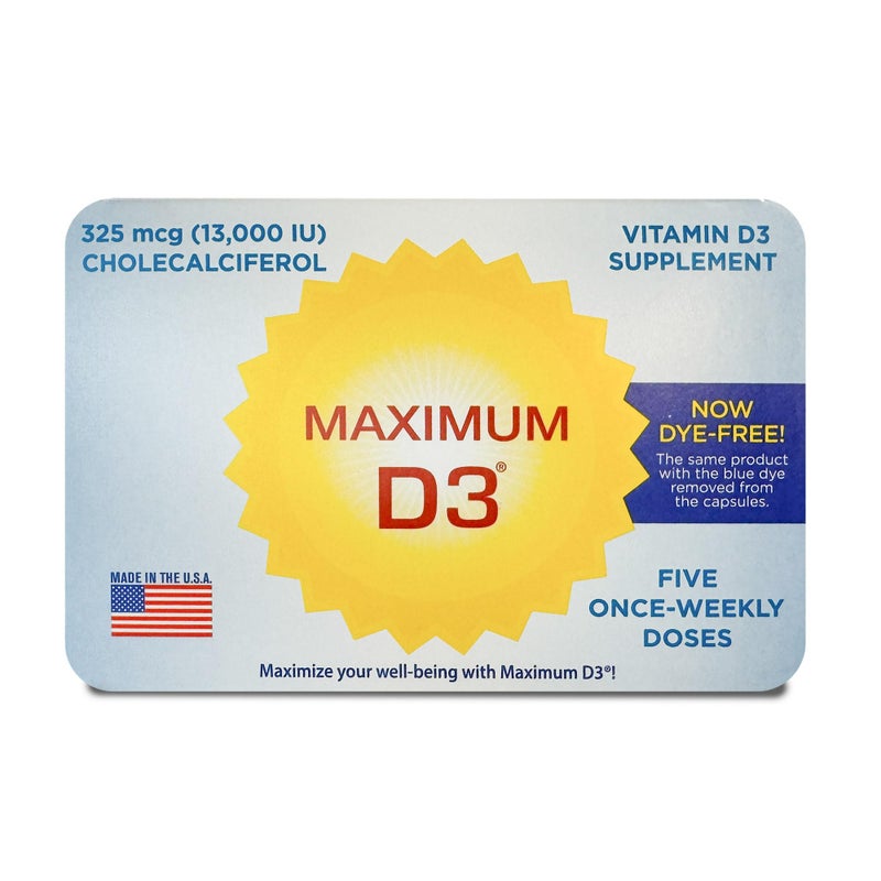 Maximum D3 13000 IU 5 Capsules Total 5Week Supply Packaging May Vary