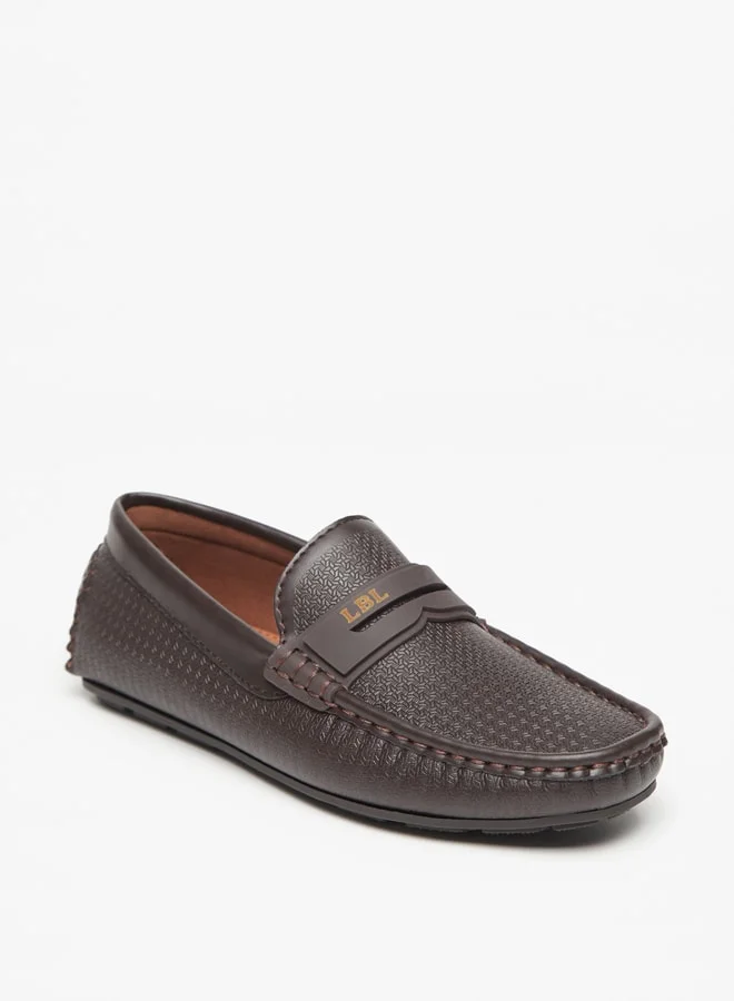 LBL by Shoexpress Boy's Textured Slip-On Loafers Ramadan Collection