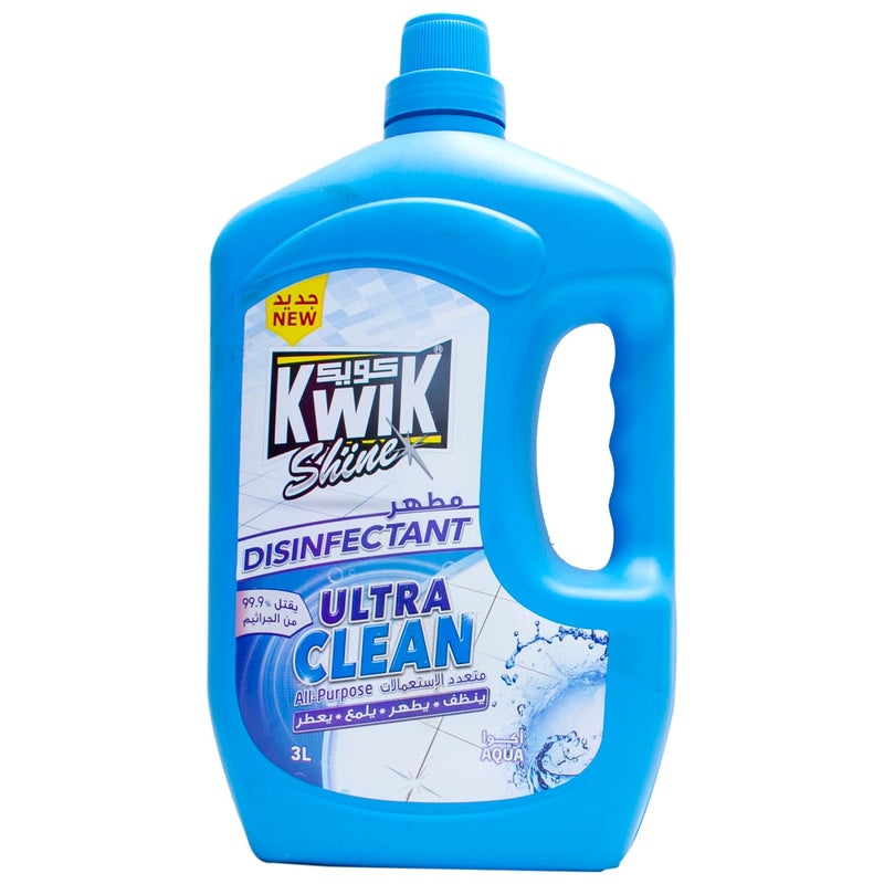 Kwik Shine All Purpose Desinfectant Ultra Clean Aqua 3 Litre