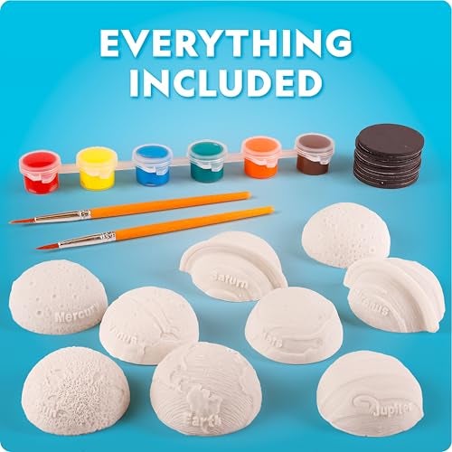 Blue Marble National Geographic Magnetic Solar System Painting Kit – 3D Magnet Making Kit, Paint 8 Planets & The Sun, Craft Kit with Paints, Brushes, Magnets & More, Kids Art Kit, DIY Magnets - Image 5
