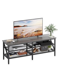 SKY-TOUCH SKY-TOUCH TV Stand : Modern TV Table Wide TV Entertainment Center with Storage Shelves Sturdy Wooden TV Console Table with Metal Frame for Living Room  - Image 1