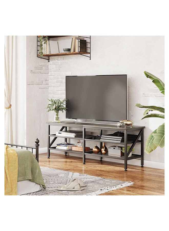 SKY-TOUCH SKY-TOUCH TV Stand : Modern TV Table Wide TV Entertainment Center with Storage Shelves Sturdy Wooden TV Console Table with Metal Frame for Living Room  - Image 4