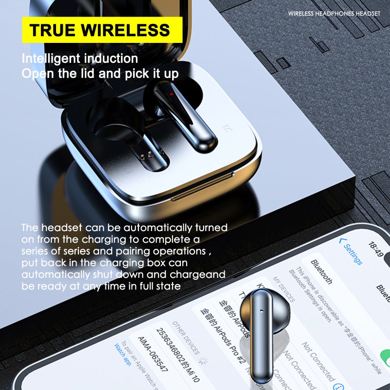 True Wireless Headphones White - Waterproof Sweatproof In-ear Headphone for Outdoor Sports - Image 4